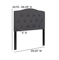 Arched Twin Button Tufted Upholstered Headboard