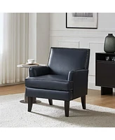 Nihad Modern Faux Leather Accent Chair with Nailhead Trim