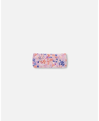 Deux par Deux Baby Girls Baby Swimwear Headband Lavender Printed Fields Flowers