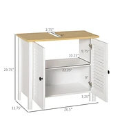 Homcom Modern Double Shutter Gate Organizational Low Pantry, White