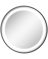 Kleankin Led Vanity Mirror for Bathroom, Dimmable Lighted Wall Mount Mirror