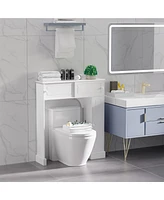 Homcom Bathroom Over-The-Toilet Storage Cabinet Shelf Freestanding Spacesaver