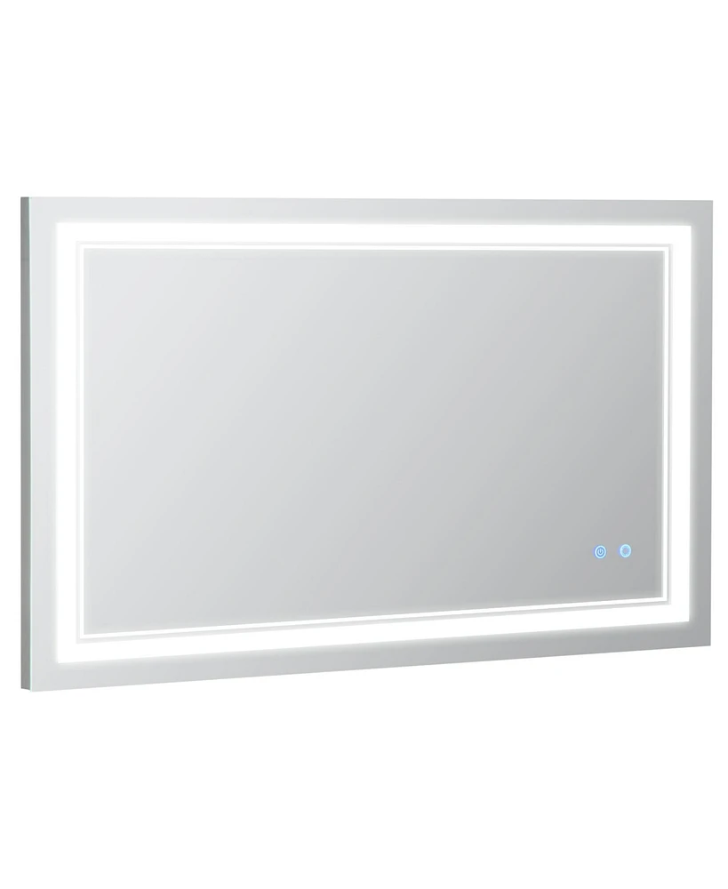 Kleankin Bathroom Mirror with Led, Dimmable Vanity Mirror 39.25" x 23.5"