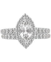 Gia Certified Diamond Marquise & Round Halo Bridal Set (2-1/4 ct. t.w.) in 14k White Gold