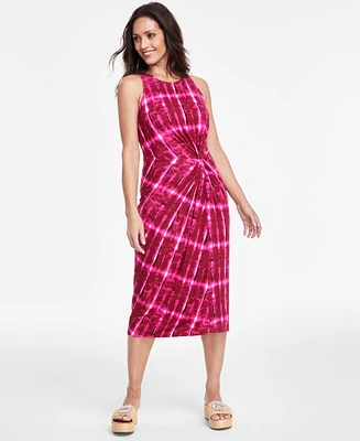 I.n.c. International Concepts Women's Printed Twist-Front Midi Dress, Created for Macy's