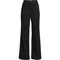 Lands' End Women's High Rise 5 Pocket Wide Leg Chino Pants