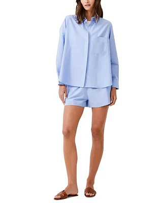 French Connection Women's Button-Front Cotton Shirt
