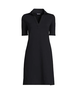 Lands' End Women's Starfish Elbow Sleeve Polo Dress