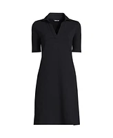 Lands' End Women's Starfish Elbow Sleeve Polo Dress