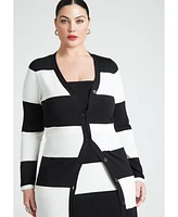 Eloquii Plus Long Striped Cardigan