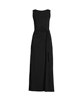 Lands' End Petite Sleeveless Tie Waist Maxi Dress