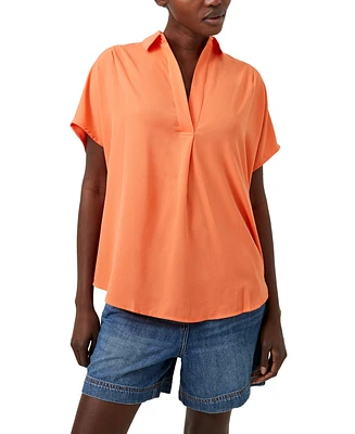 French Connection Women's Collared Dolman-Sleeve High-Low Shirt