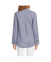 Lands' End Women's Poplin Tie Sleeve Shirt