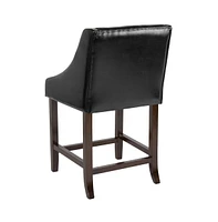 Merrick Lane Taylorsville 24 Inch Counter Height Stool With Nailhead Trim