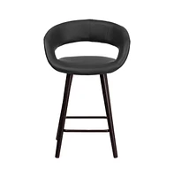 Plath 24 Inch Cappuccino Ultramodern Bar Counter Stool With Upholstered Seat