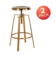Industrial Style Barstool With Swivel Lift Adjustable Height Seat