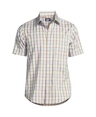 Lands' End Men's Traditional Fit Short Sleeve Travel Kit Shirt