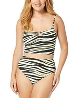Coco Reef Womens Coco Contours Intrigue Cropped Tankini Top High Waist Bottom