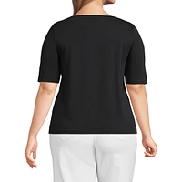 Lands' End Plus Supima Boatneck Top