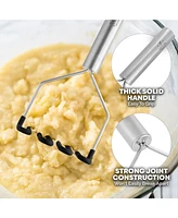 Non-Scratch Potato Masher Kitchen Tool - Durable Stainless Steel Mashed Potatoes