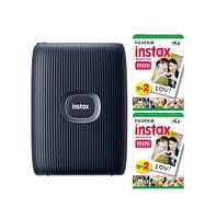 Fujifilm Instax Mini Link 2 Smartphone Printer (Space Blue), Mini Film 40 Sheets