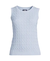 Lands' End Women's Fine Gauge Cable Tank Sweater