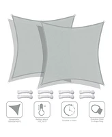 2 Pack 10x10 Ft 97% Uv Block Square Sun Shade Sail Canopy Cover Net Outdoor Yard