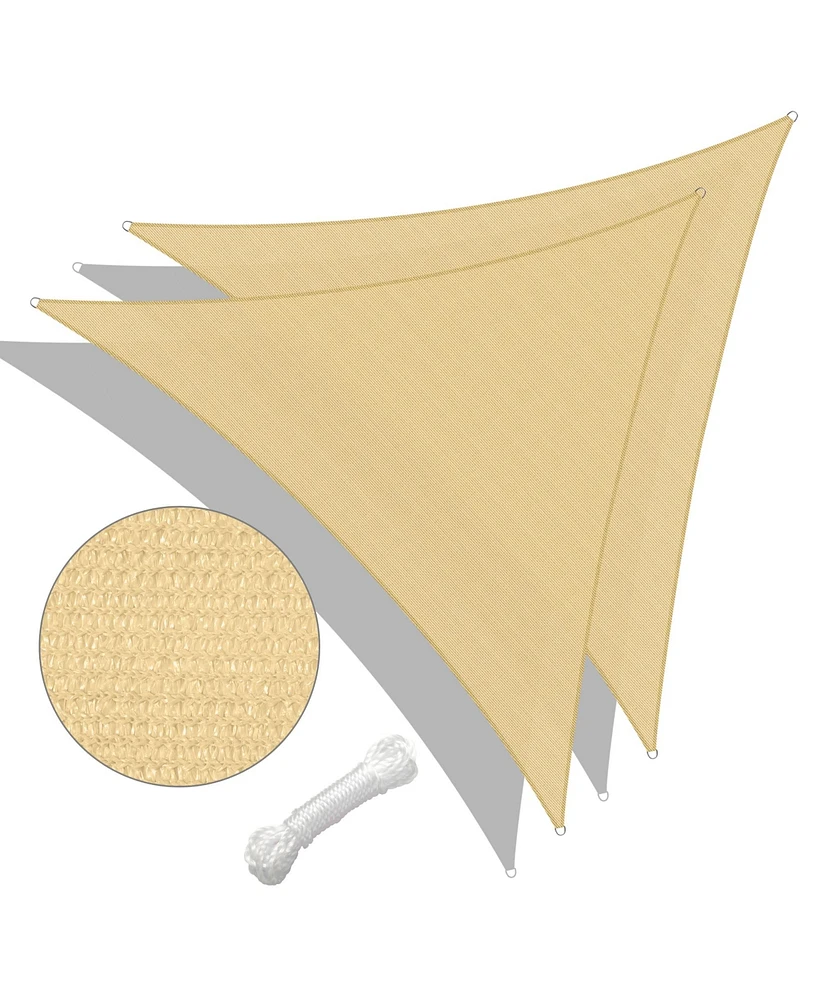 2 Pack 28 Ft 97% Uv Block Triangle Sun Shade Sail Canopy Outdoor Patio Poolside