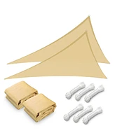2 Pack 28 Ft 97% Uv Block Triangle Sun Shade Sail Canopy Outdoor Patio Poolside