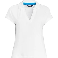 Lands' End Womens Plus Johnny Collar Polo