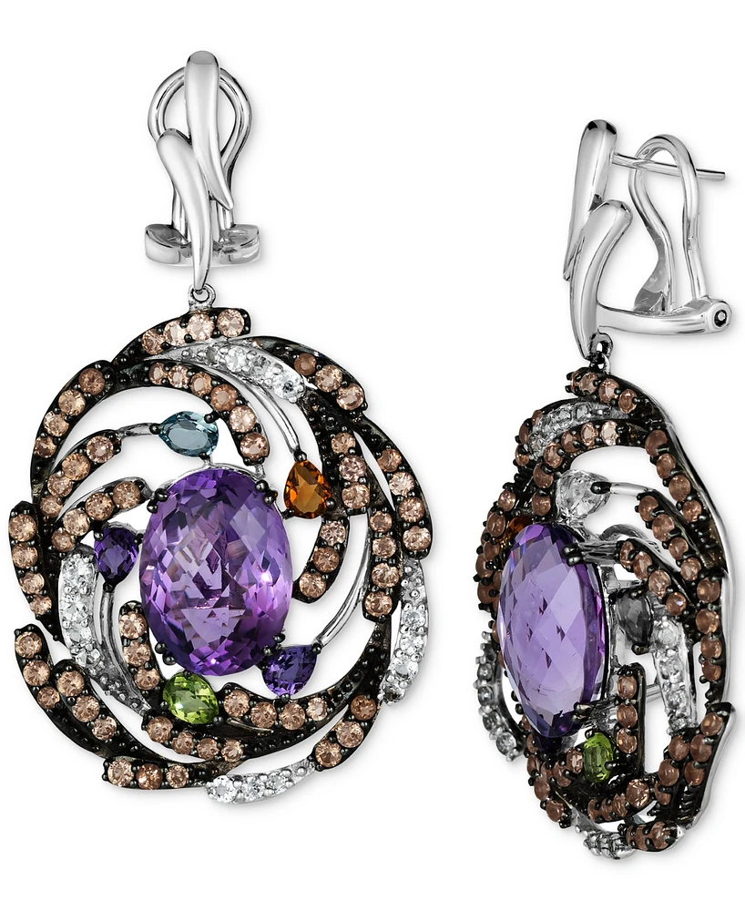 Le Vian Multi-Gemstone Swirl Cluster Drop Earrings (14