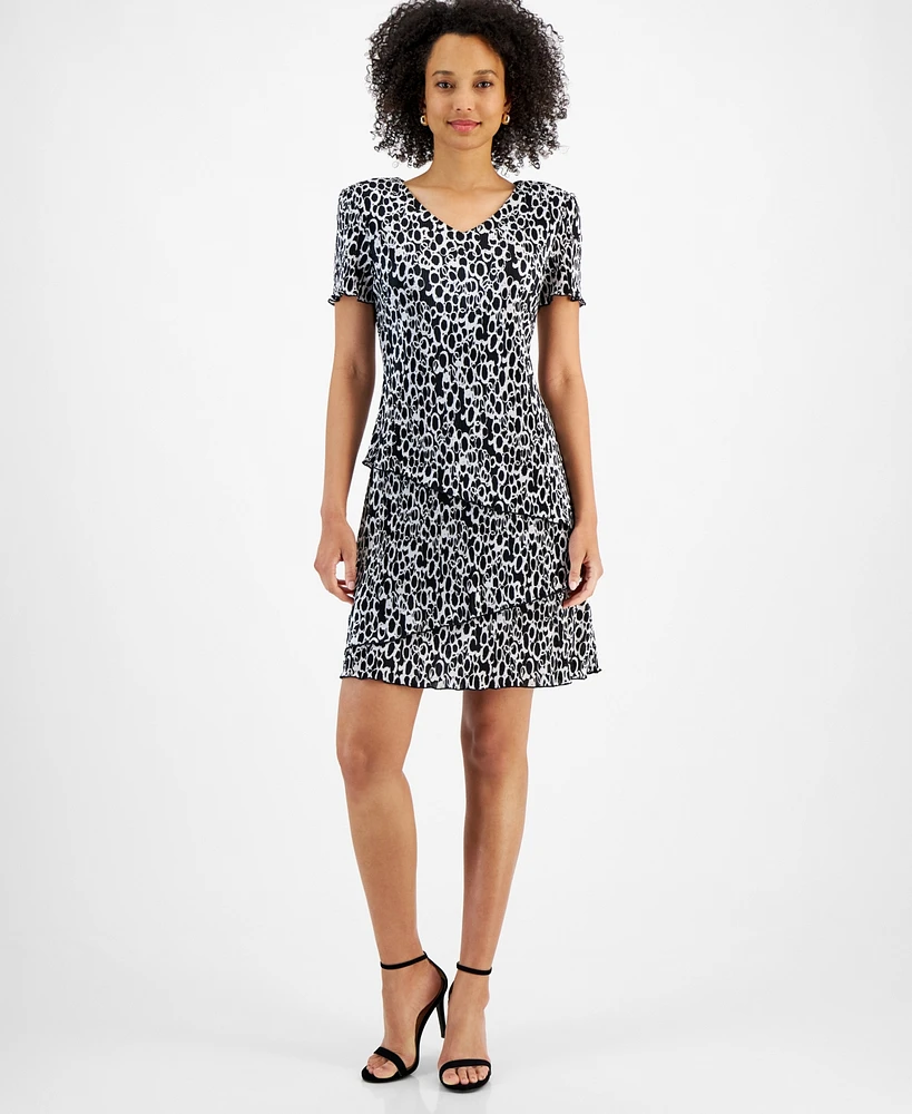 Connected Women's Printed Tiered Sheath Dress