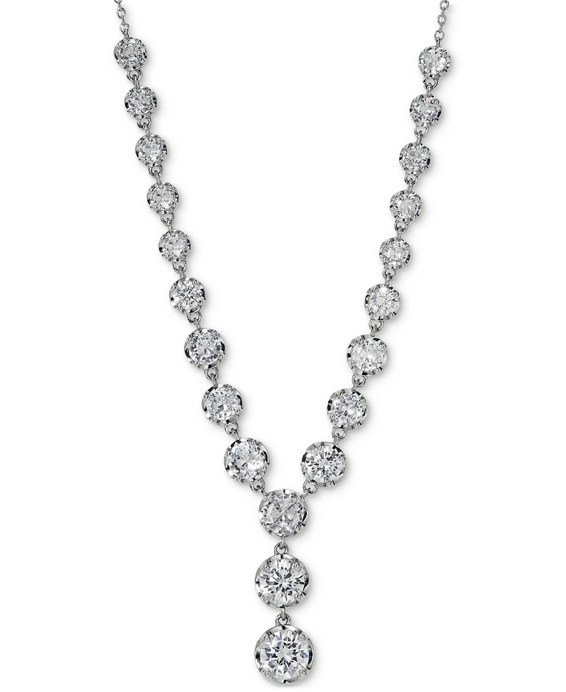 Eliot Danori Silver-Tone Cubic Zirconia Lariat Necklace, 16" + 2" extender, Created for Macy's