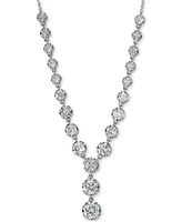 Eliot Danori Silver-Tone Cubic Zirconia Lariat Necklace, 16" + 2" extender, Created for Macy's