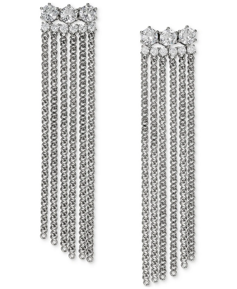 Eliot Danori Cubic Zirconia Fringe Statement Earrings, Created for Macy's