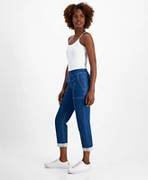 Style & Co Women's Mid-Rise Pull-On Dobby Straight-Leg Jeans, Created for Macy's