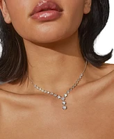 Eliot Danori Silver-Tone Cubic Zirconia Lariat Necklace, 16" + 2" extender, Created for Macy's