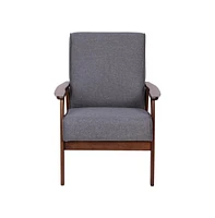 Langmore Upholstered Mid-Century Modern Arm Chair With Wood Frame