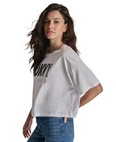 Dkny Jeans Women's Embellished Logo Short-Sleeve T-Shirt