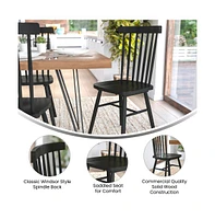 Torrin Set Of Two Premium Solid Wood Spindle Back Dining Chairs With Saddle Seats And Floor Protectant Felt Pads