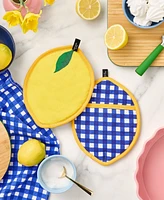 Kate Spade New York Lemon Party and Spring Gingham Pot Holder 2-Pack