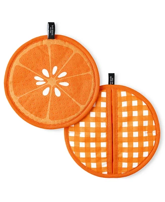 Kate Spade New York Squeeze the Day and Spring Gingham Pot Holder 2-Pack