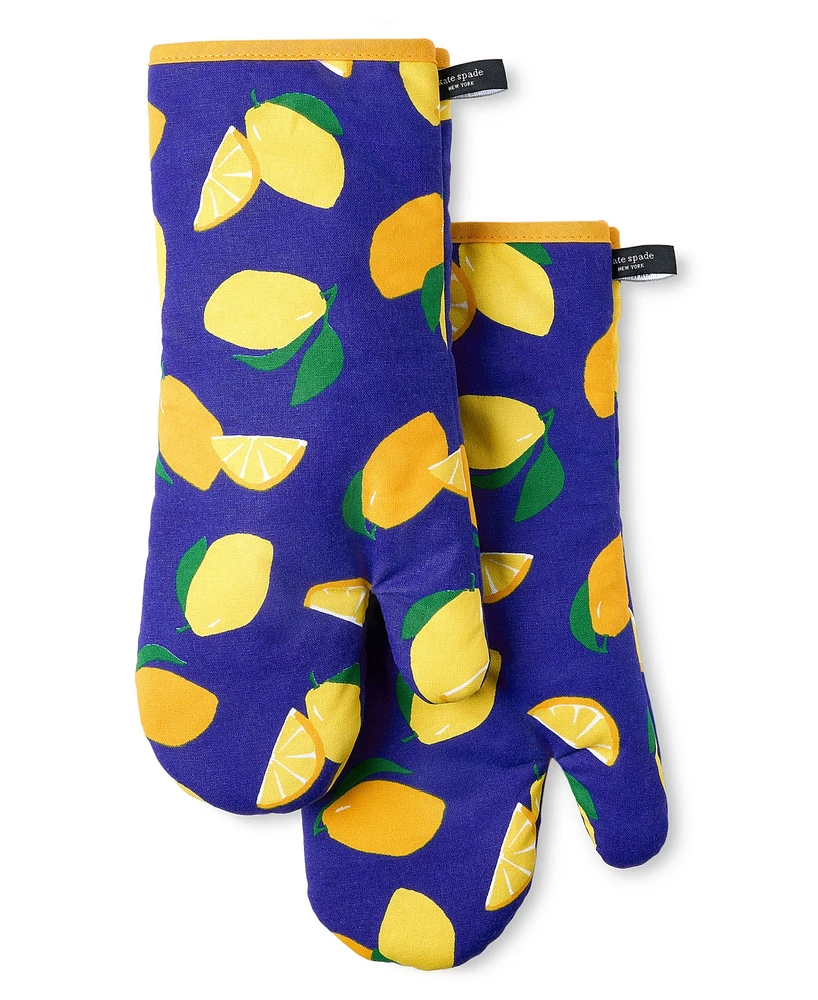 Kate Spade New York Lemon Party Oven Mitt Navy 2-Pack