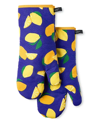 Kate Spade New York Lemon Party Oven Mitt Navy 2-Pack