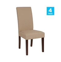 Merrick Lane Ellison Mid-Century Panel Back Parsons Accent Dining Chair - Set Of 4