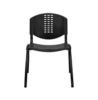 880 Lb. Capacity Plastic Stack Chair With Oval Cutout Back