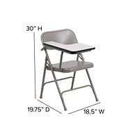 Emma+Oliver 2 Pack Premium Steel Folding Chair With Right Handed Tablet Arm