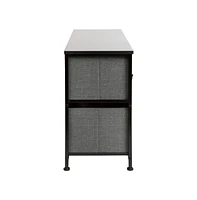 5 Drawer Storage Chest With Wood Top & Dark Fabric Pull Drawers
