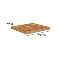 Square Butcher Block Style Table Top - Restaurant Table Top