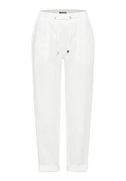 Olsen Women's Lisa Fit Straight Leg 100% Linen Drawstring Pant